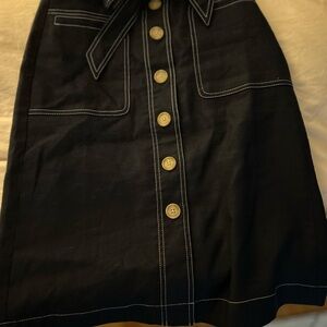 Elegant Navy Button-Down Skirt